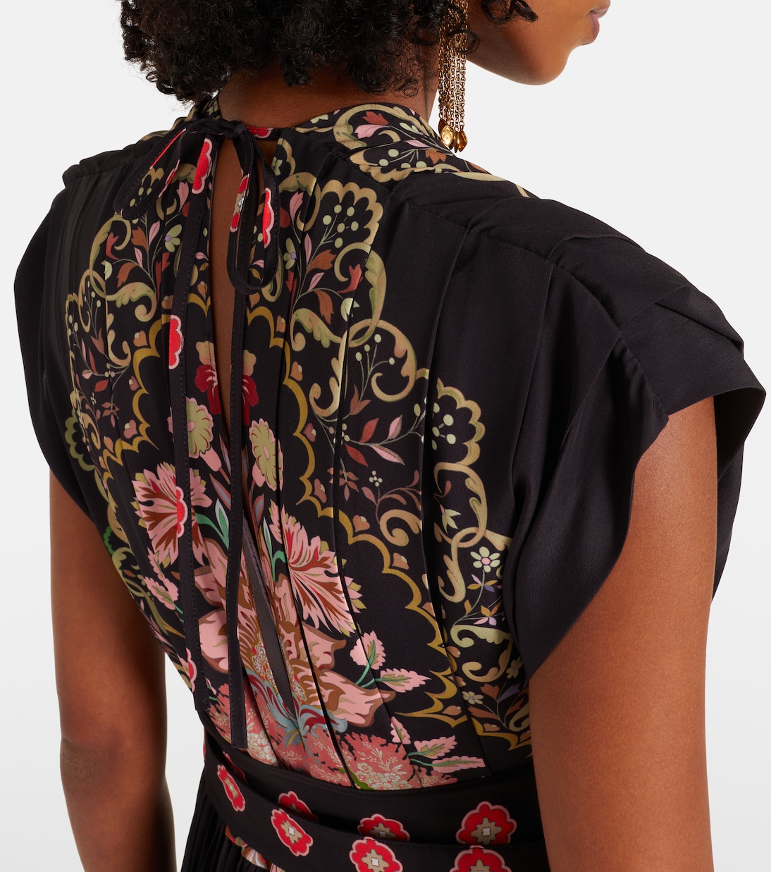 Accordion printed plissé maxi dress | La DoubleJ