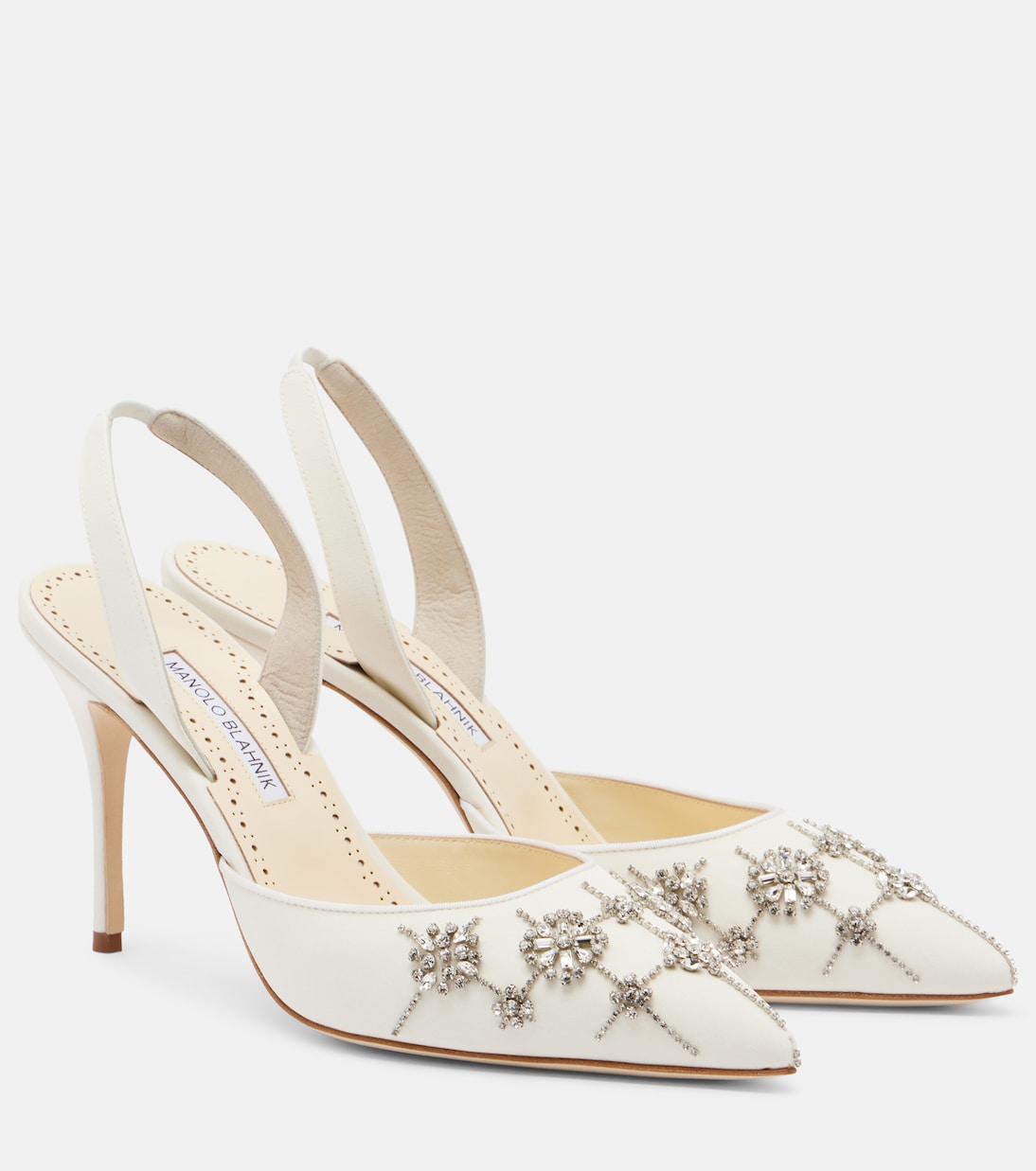 Ralyne 90 crêpe de chine slingback pumps | Manolo Blahnik