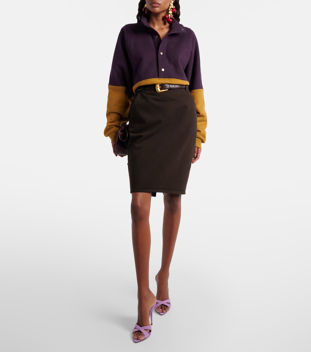 Kirat 110 crêpe satin mules | Saint Laurent