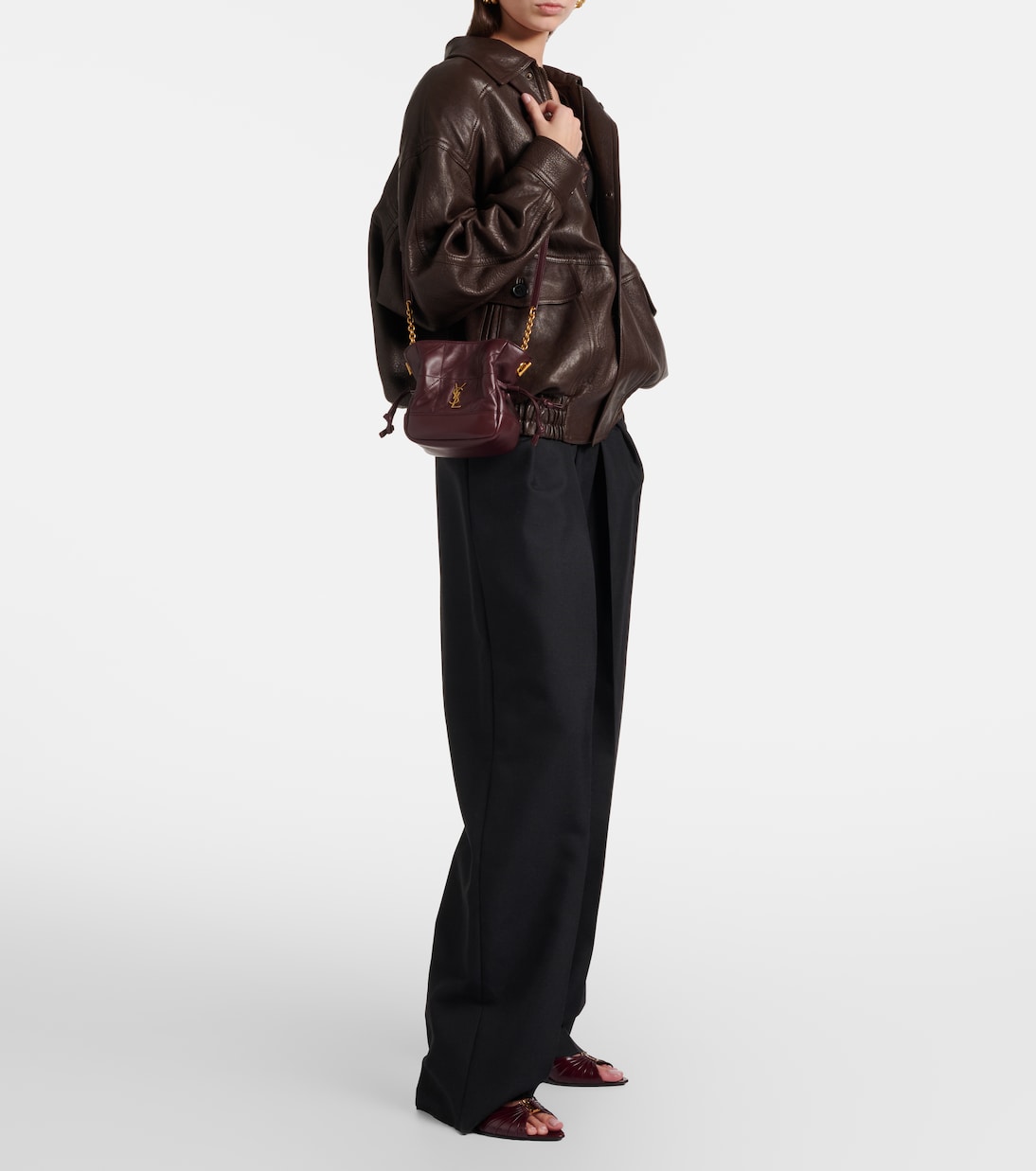 Babylone Cassandre 60 leather mules | Saint Laurent