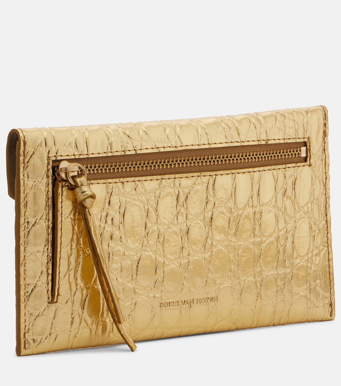 Embossed metallic leather clutch | Dries Van Noten