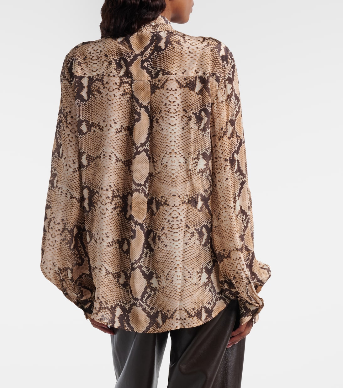 Snake-print tie-neck blouse | 7 For All Mankind