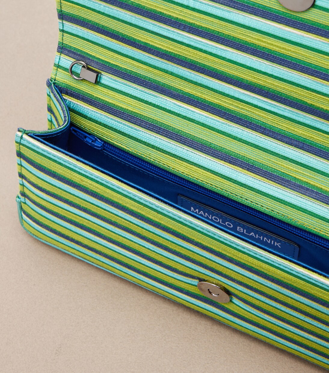 Maygot Small striped clutch | Manolo Blahnik