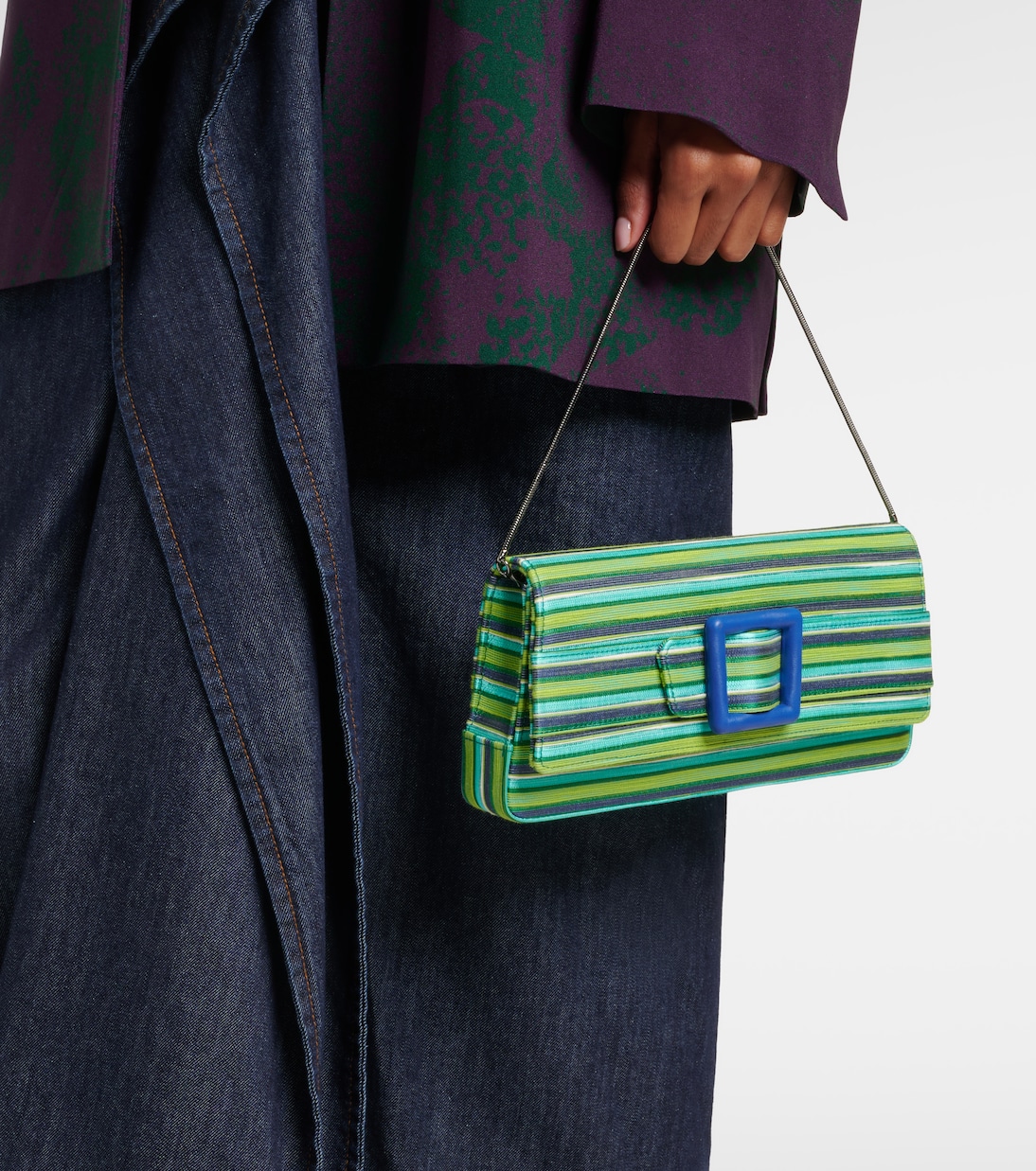 Maygot Small striped clutch | Manolo Blahnik
