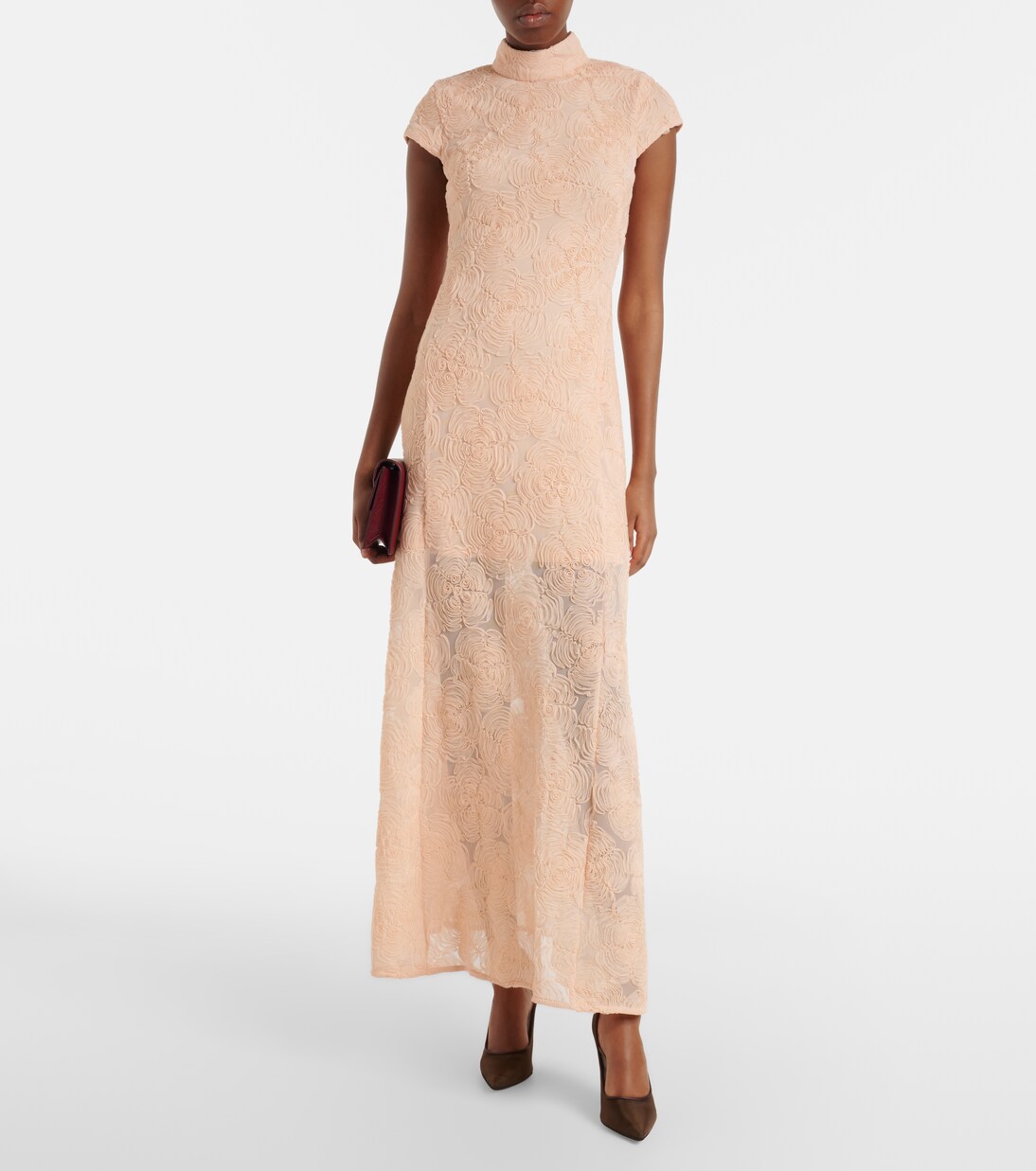 Besticktes Maxikleid aus Tüll | Rotate