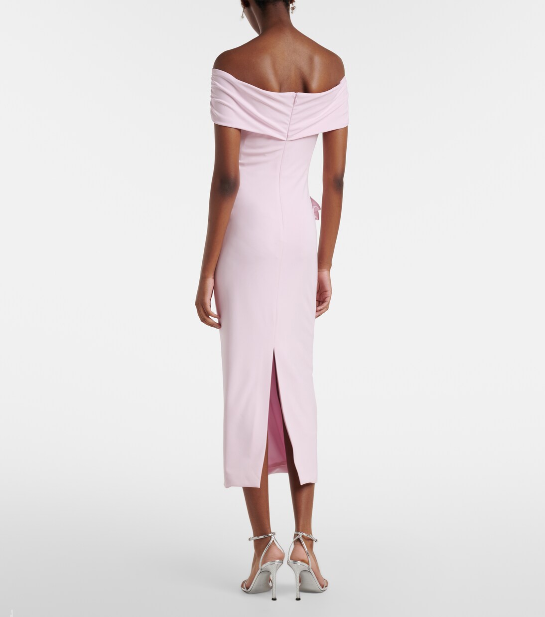 Vestido midi de jersey con aplique floral | Roland Mouret