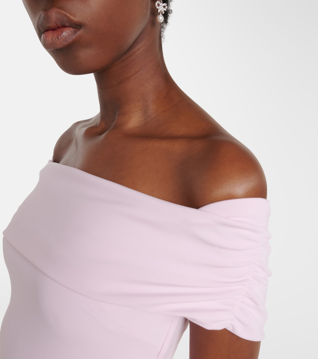 Vestido midi de jersey con aplique floral | Roland Mouret