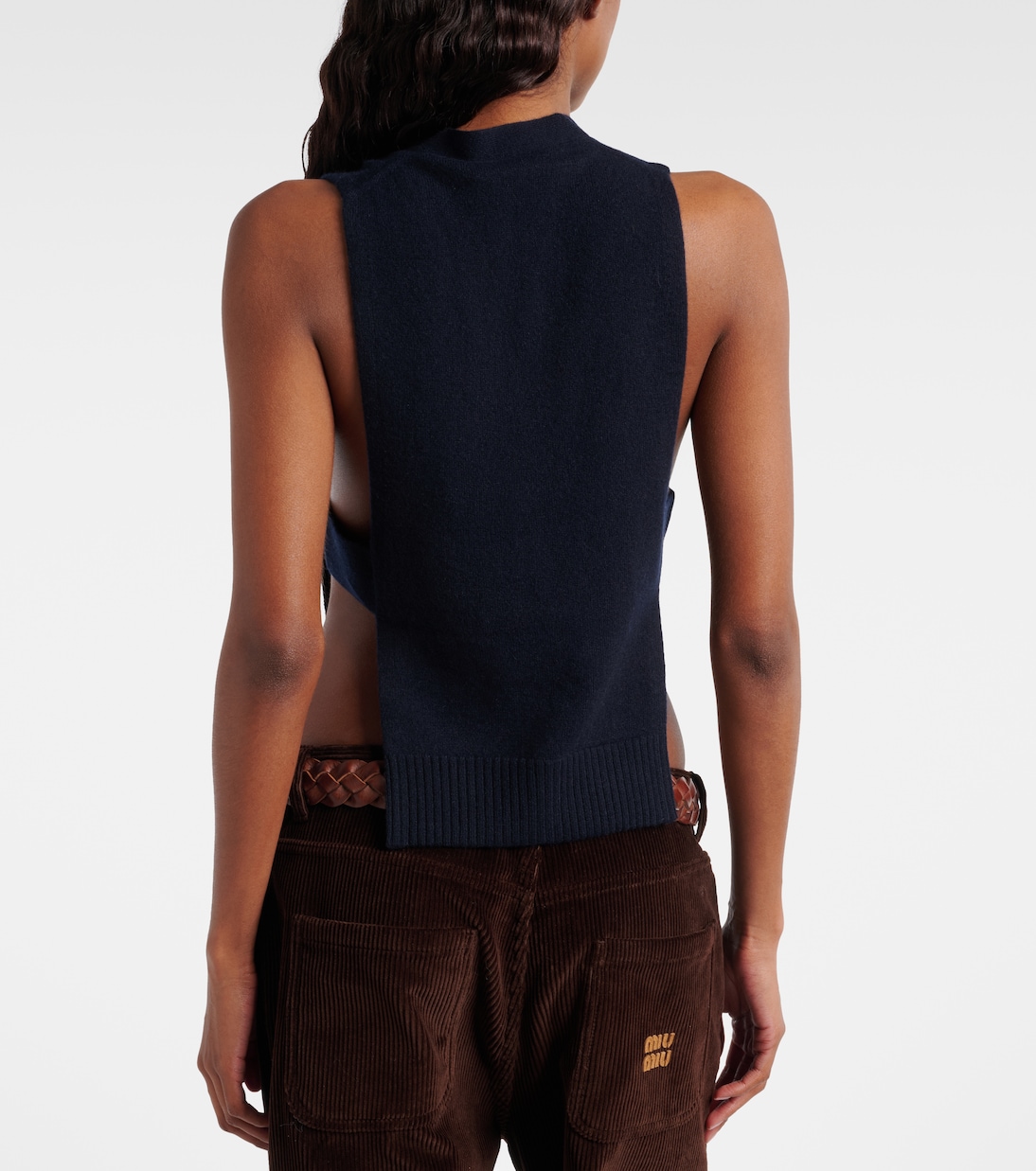 Cardigan sans manches en cachemire | Miu Miu