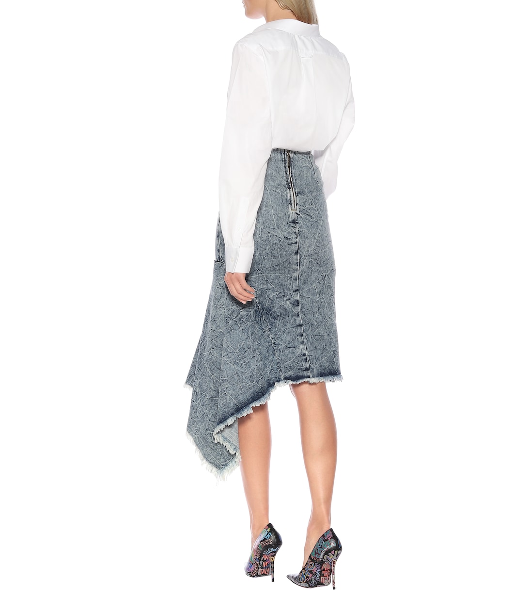 Falda midi asimétrica de jeans | Balenciaga