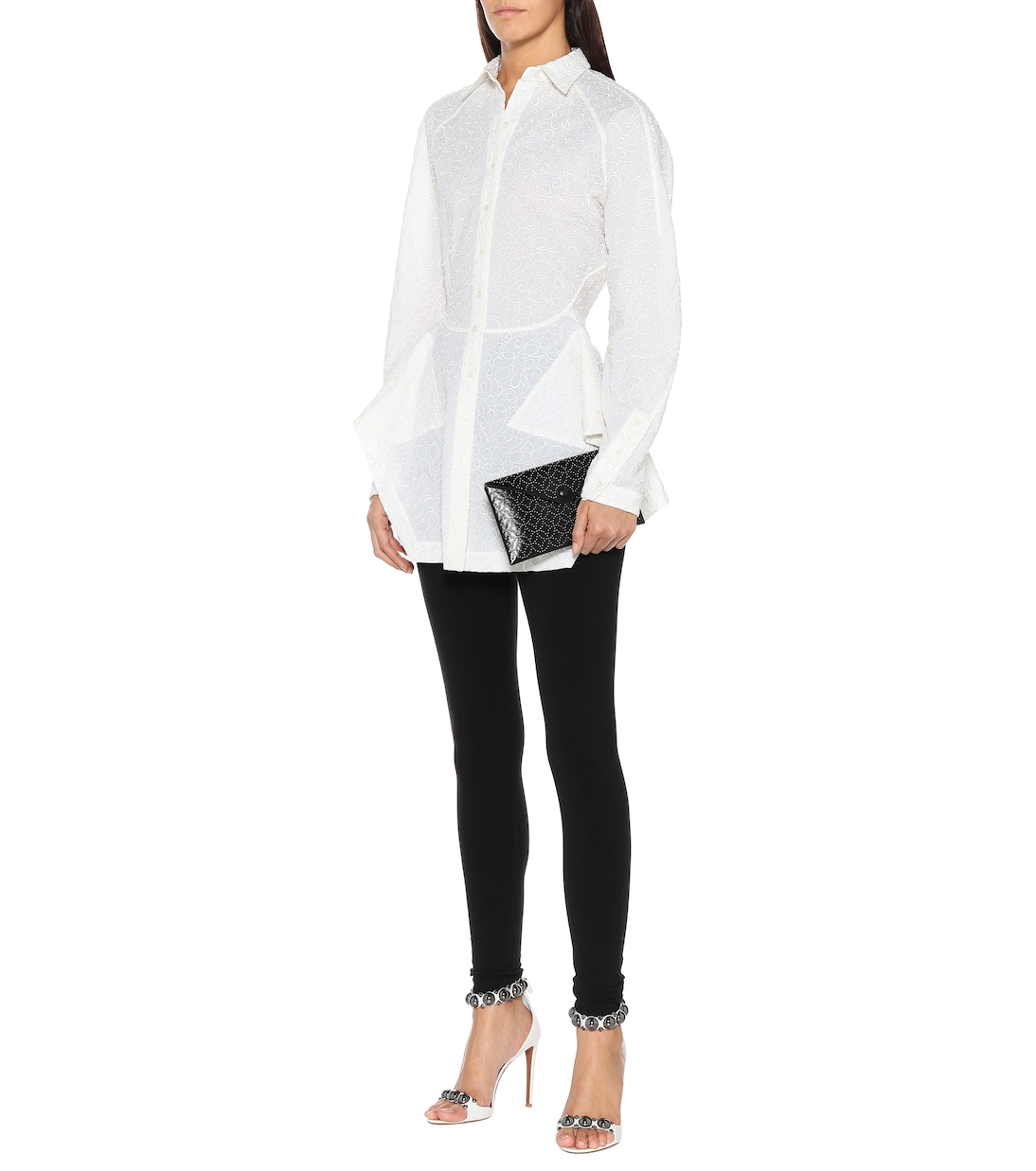 Embroidered wool-mousseline shirt | Alaïa
