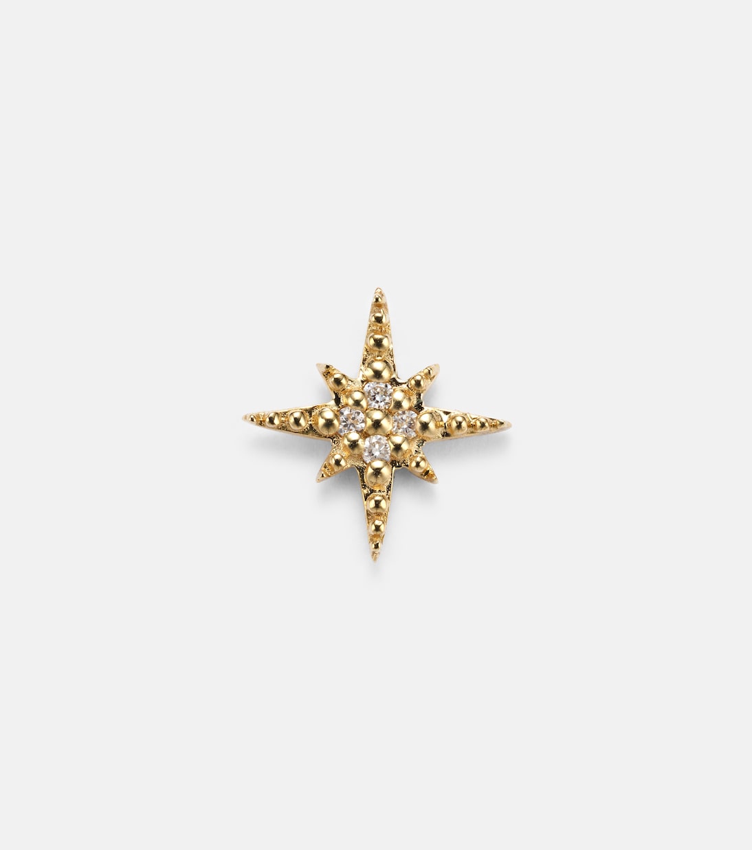 Boucle d’oreille unique Starbust en or jaune 14 ct et diamants | Sydney Evan
