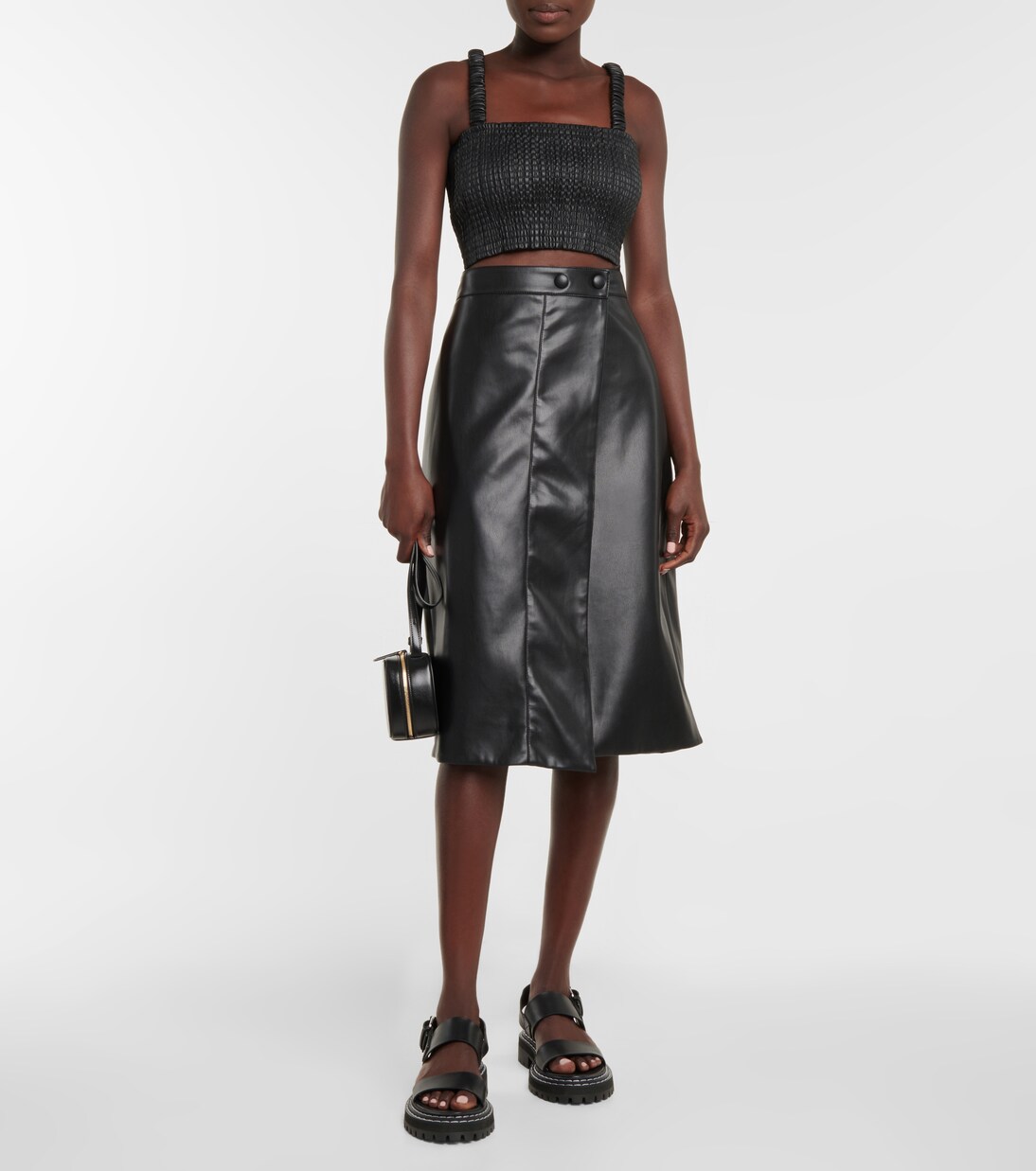 Top raccourci White Label en cuir synthétique | Proenza Schouler