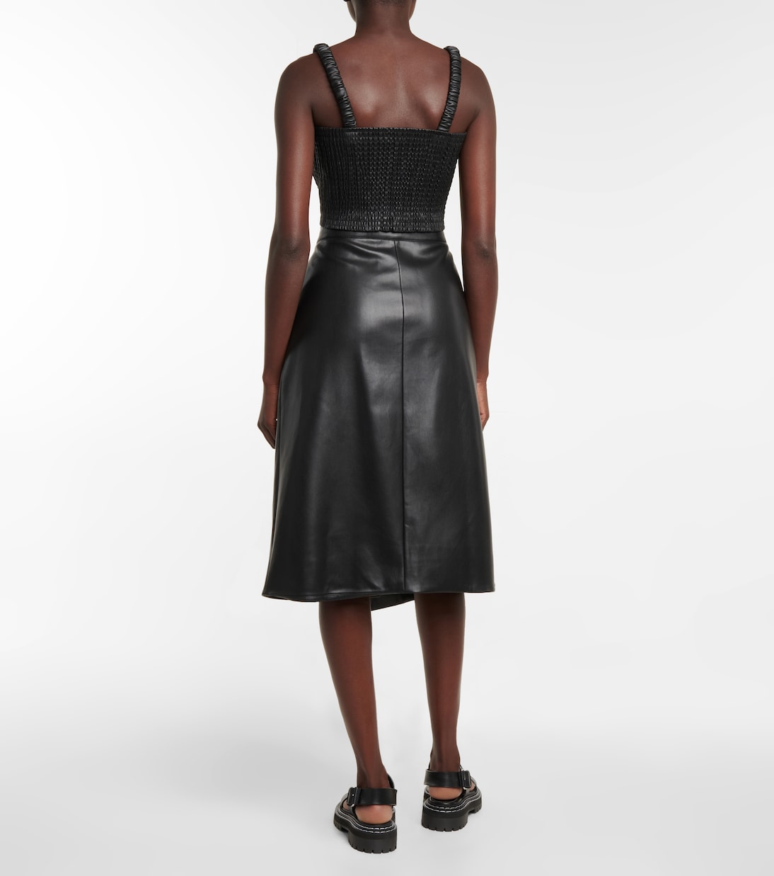 Top raccourci White Label en cuir synthétique | Proenza Schouler