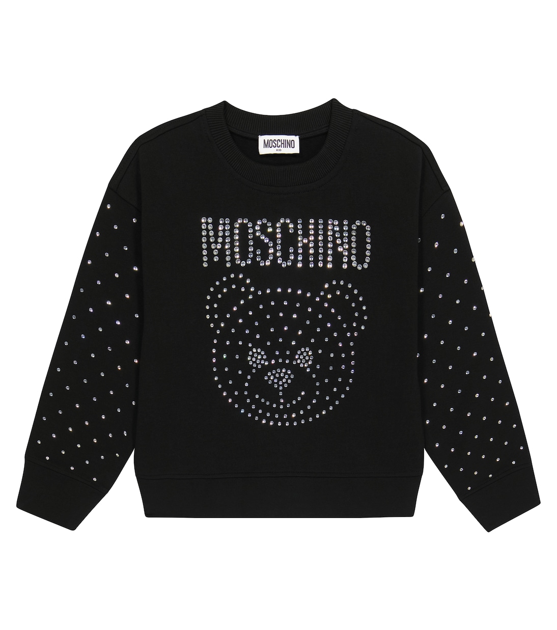 Felpa in misto cotone con cristalli | Moschino Kids