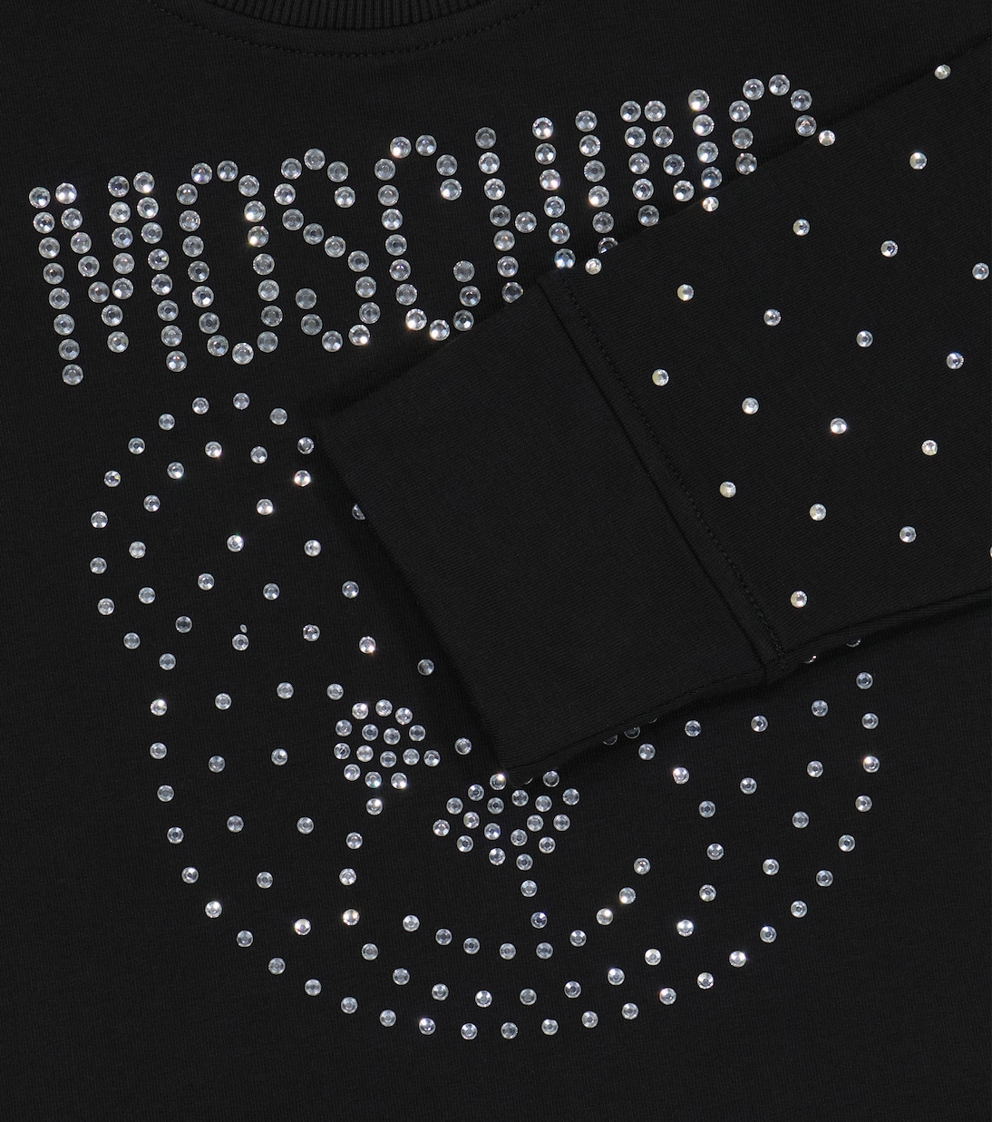 Felpa in misto cotone con cristalli | Moschino Kids
