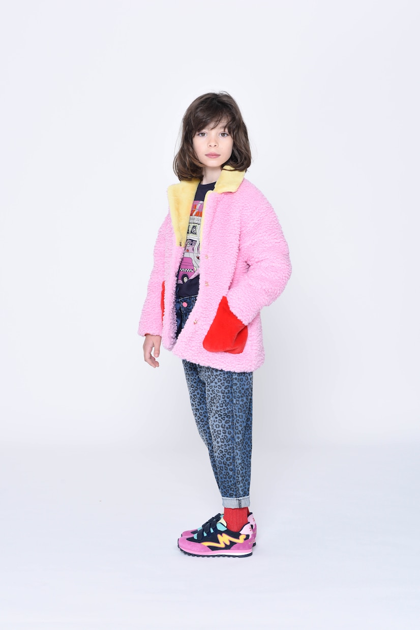 Colorblocked short faux fur coat | Marc Jacobs Kids