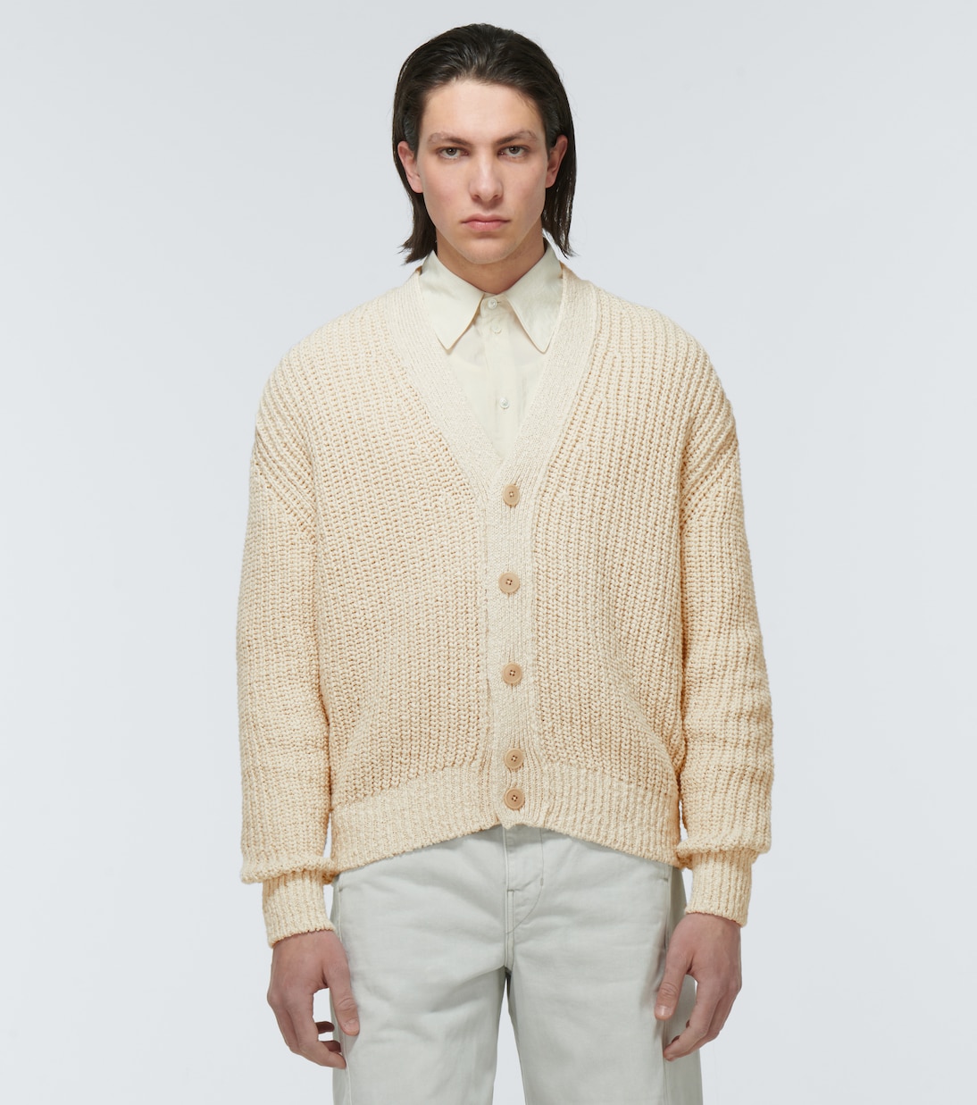 Cardigan in maglia di cotone a coste | Lemaire