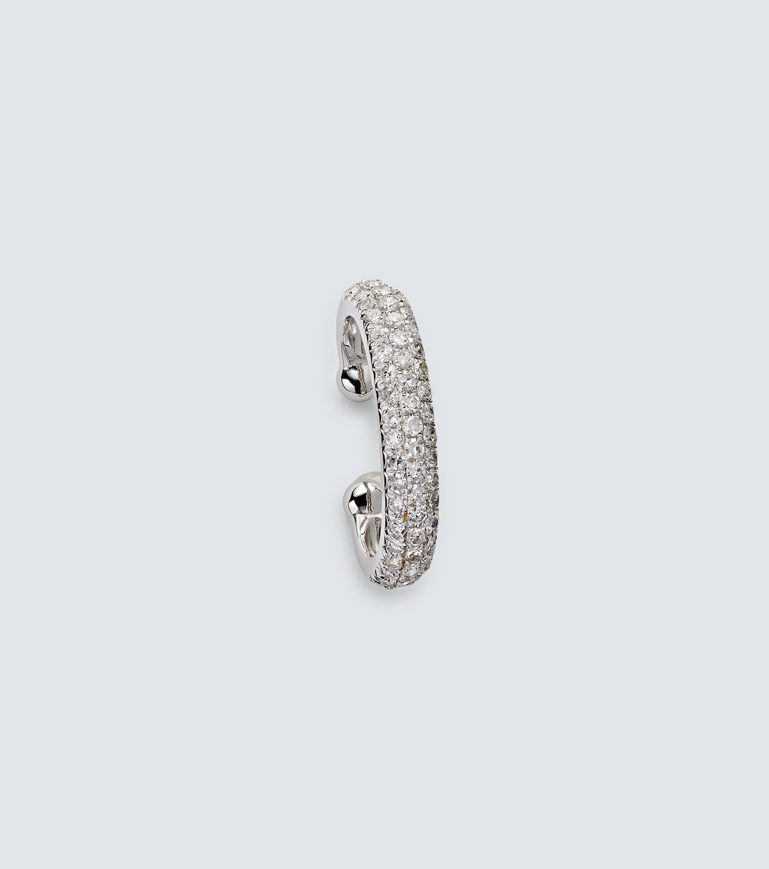 Jumbo 18kt white gold single ear cuff with white diamonds | Shay Jewelry