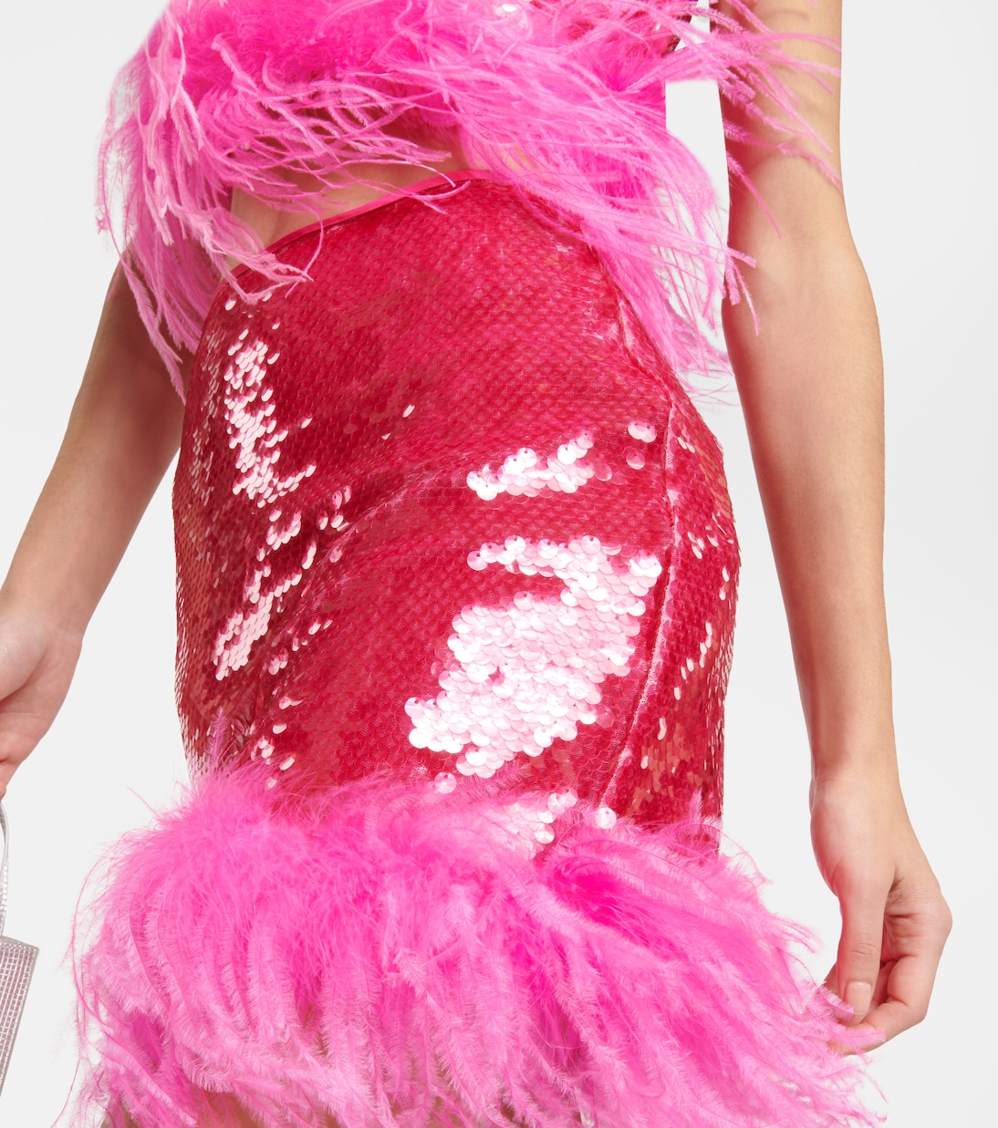 Sequined feather-trimmed miniskirt | Giuseppe di Morabito