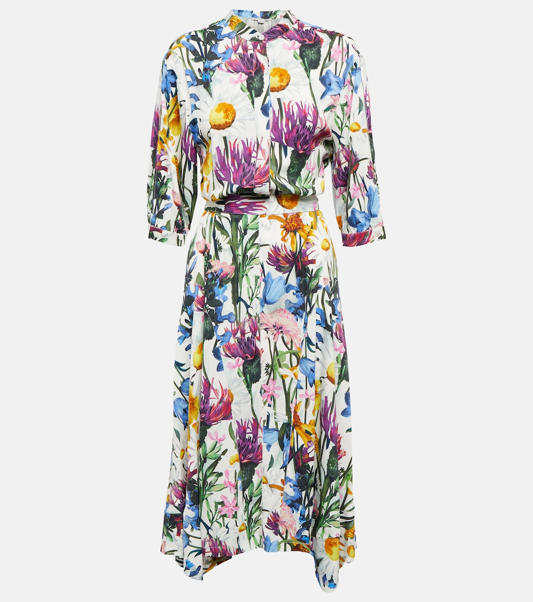 Floral satin midi dress | Stella McCartney