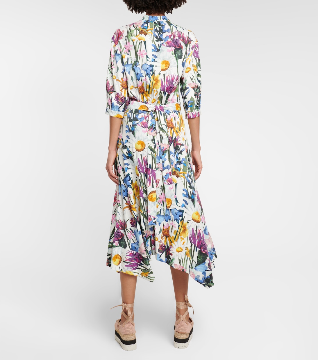 Floral satin midi dress | Stella McCartney