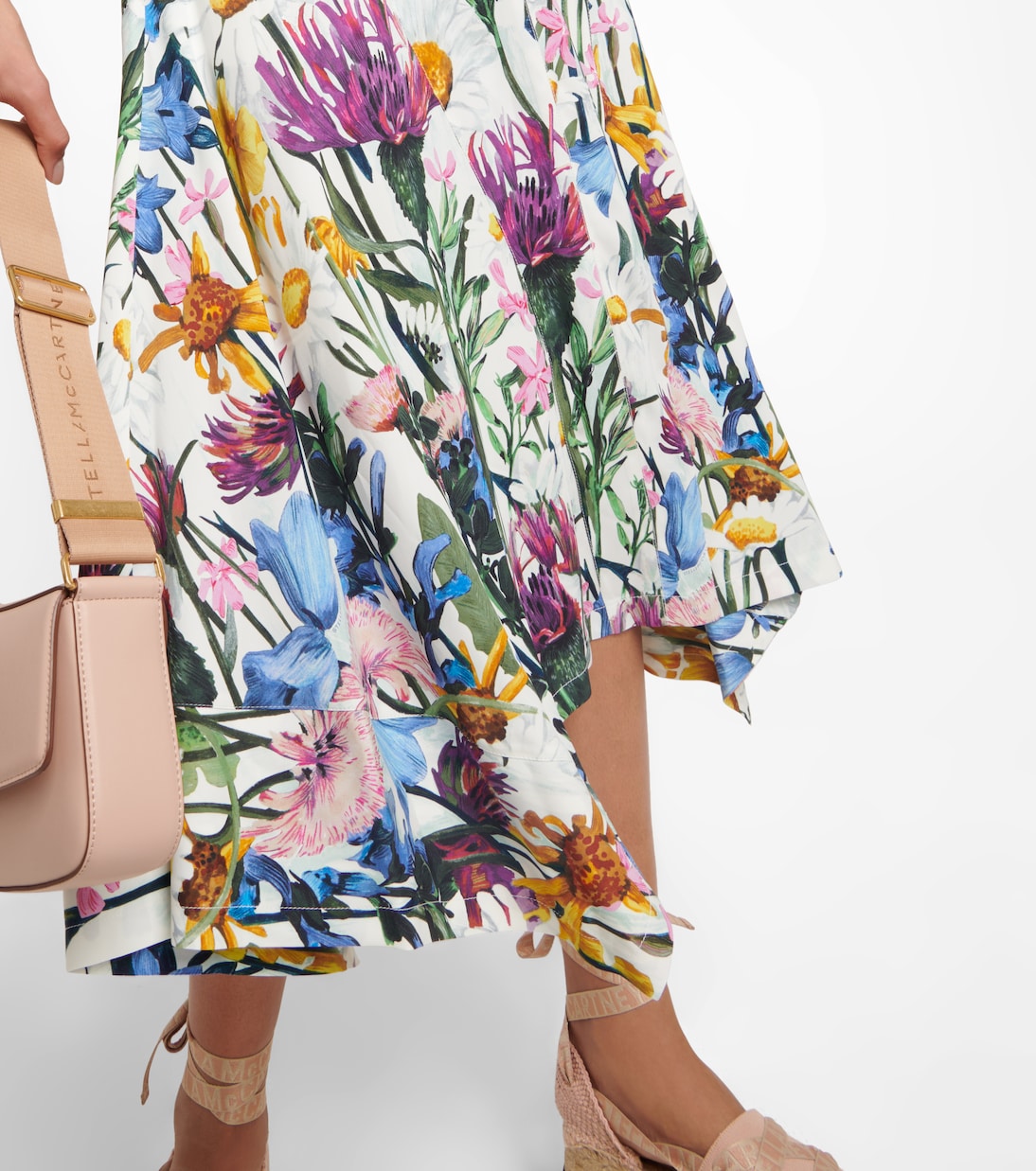 Floral satin midi dress | Stella McCartney