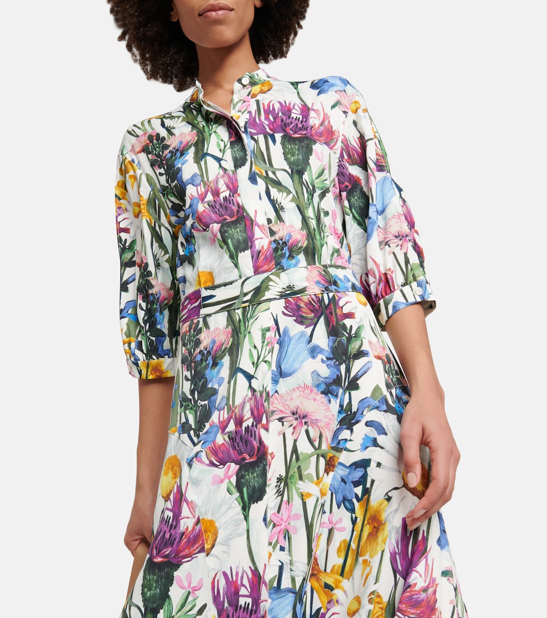 Floral satin midi dress | Stella McCartney