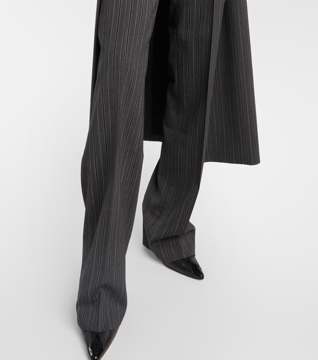 Pantalones rectos de tiro alto a rayas | Alessandra Rich