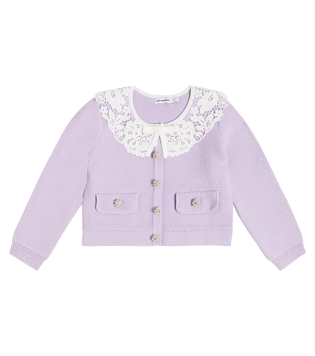 Cardigan decorato con pizzo | Self-Portrait Kids
