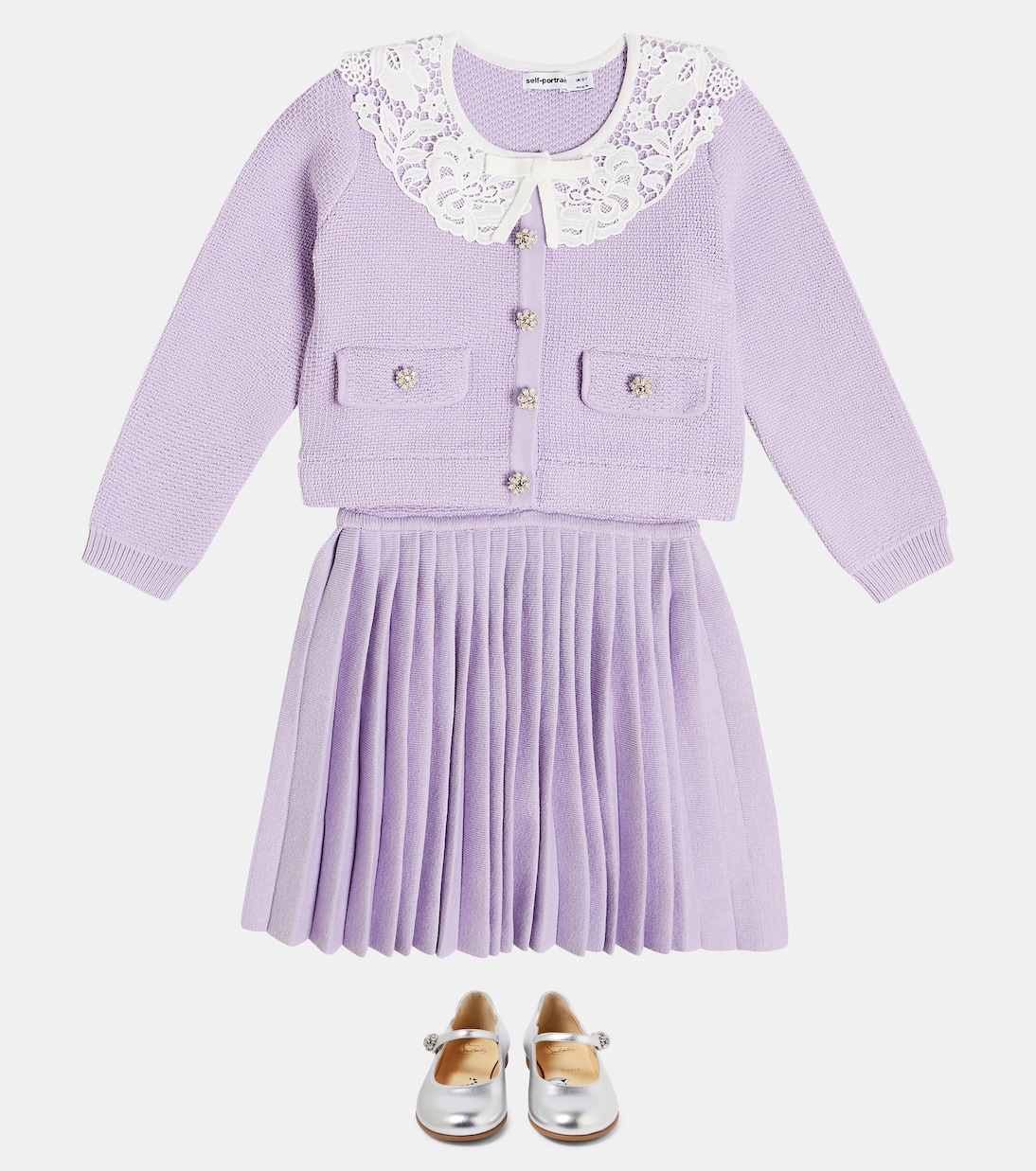 Cardigan decorato con pizzo | Self-Portrait Kids