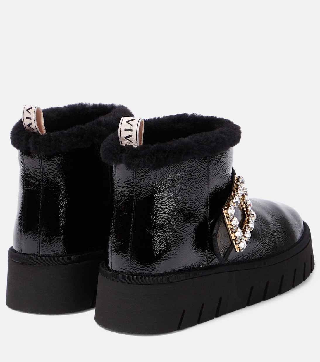Viv' Winter shearling-trimmed leather boots | Roger Vivier