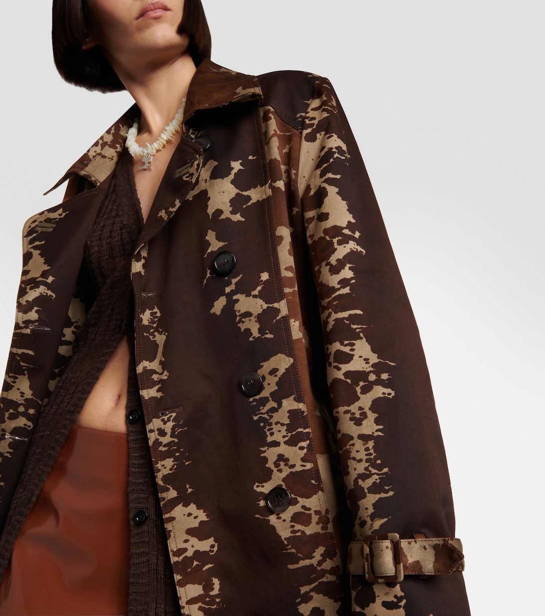 Trench-coat en coton à motif vache | Acne Studios