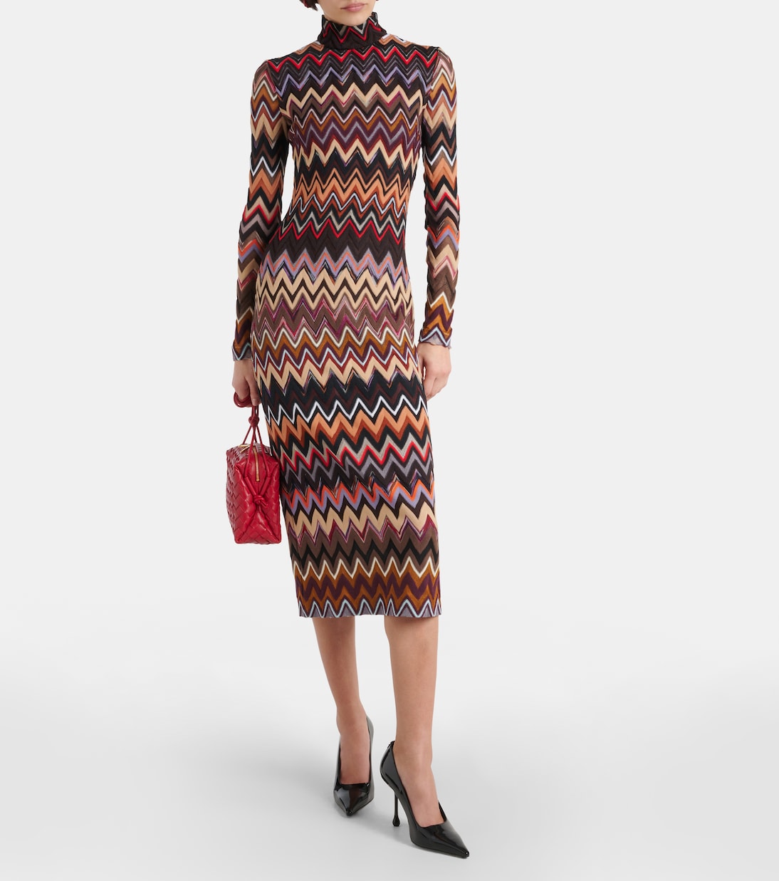 Robe midi Zig Zag en laine mélangée | Missoni