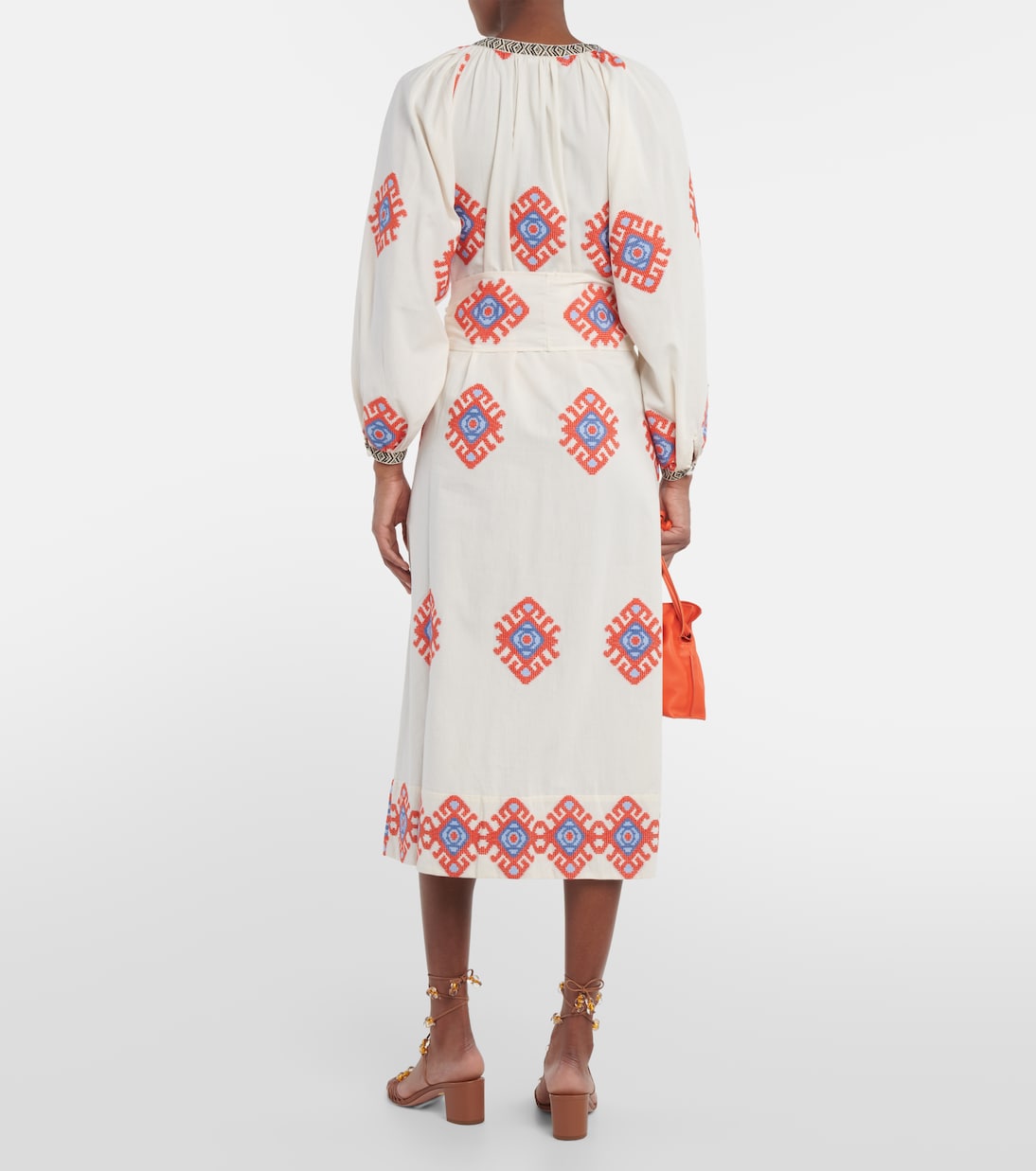 Vestido midi de algodón en jacquard | Johanna Ortiz