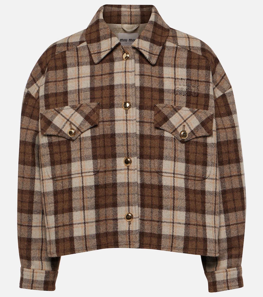 Checked wool-blend jacket | Miu Miu