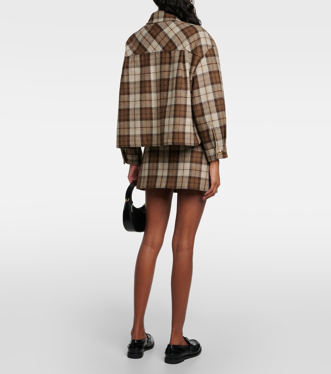Checked wool-blend jacket | Miu Miu
