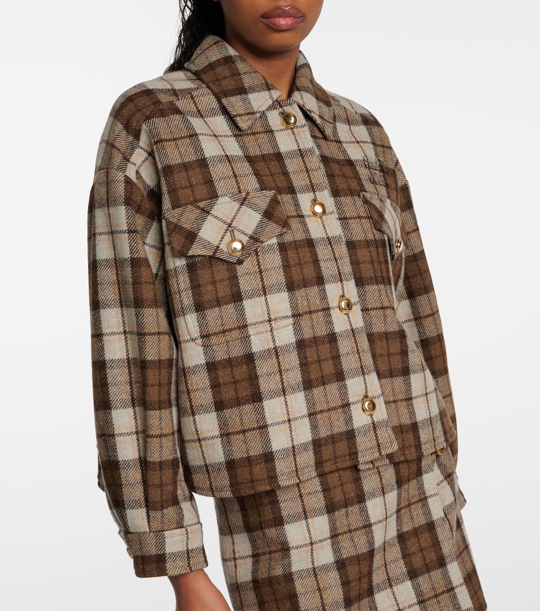 Checked wool-blend jacket | Miu Miu