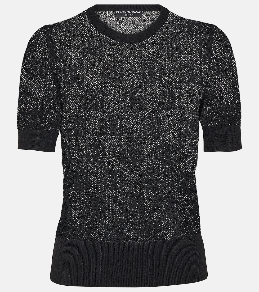 Jersey de jacquard con encaje y logo | Dolce&Gabbana