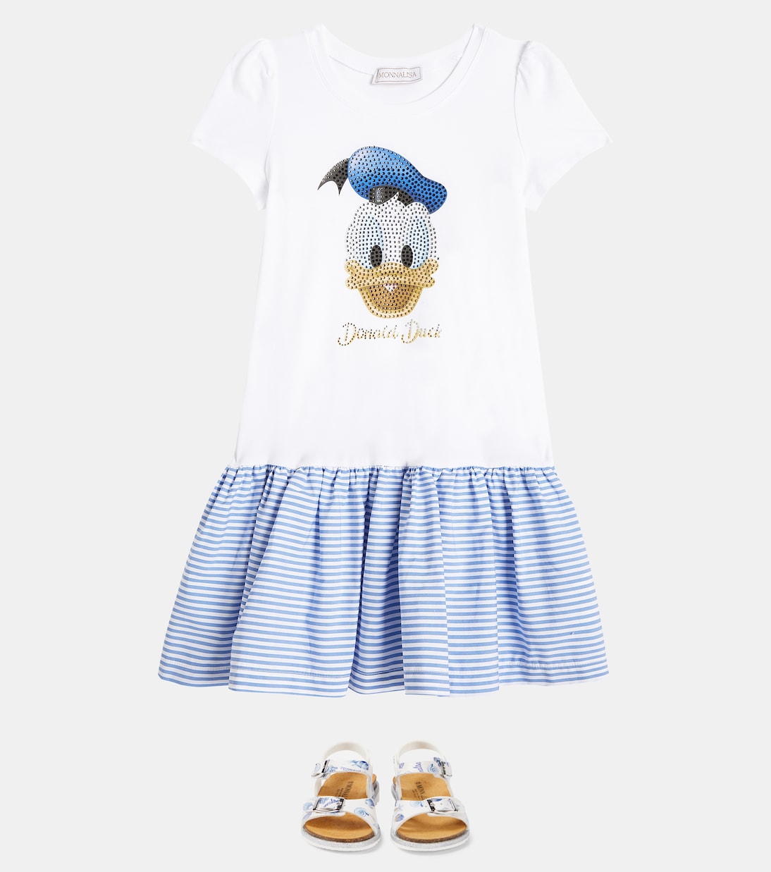 Verziertes Kleid Donald Duck aus Baumwolle | Monnalisa