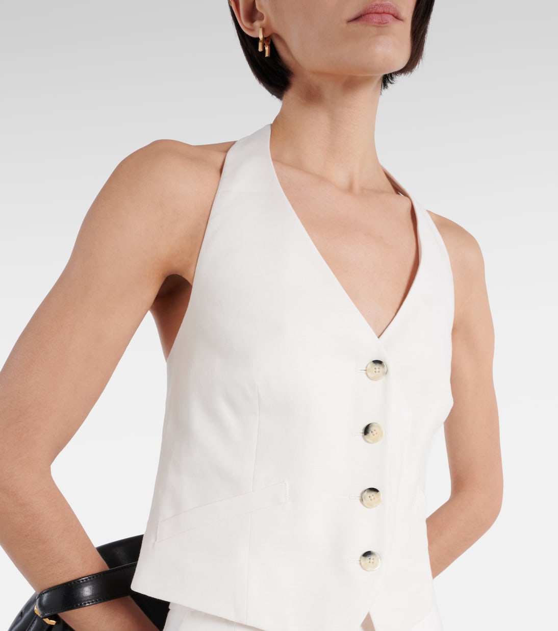 Gilet de costume Arabella en lin mélangé | Veronica Beard