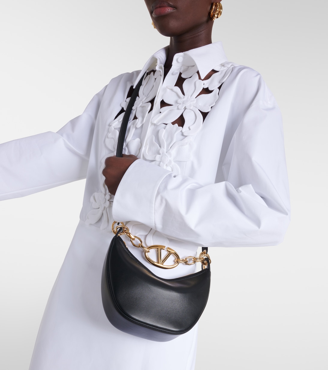 VLogo Moon Mini leather shoulder bag | Valentino Garavani