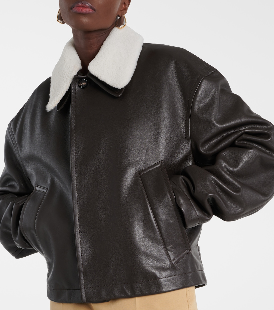 Giacca in pelle con shearling | Bottega Veneta