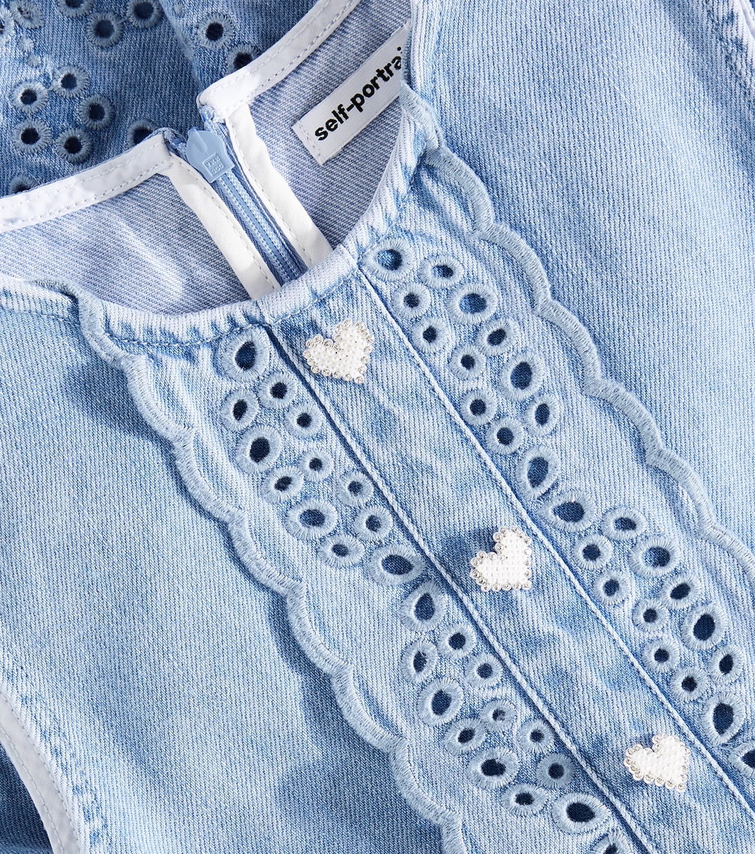 Abito in denim e sangallo | Self-Portrait Kids