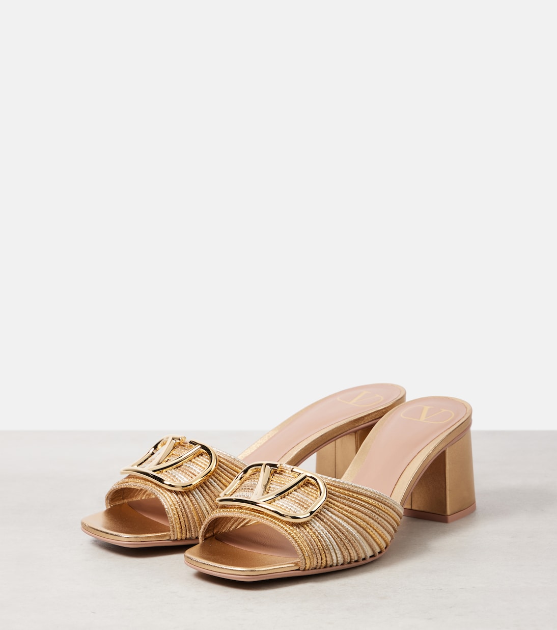 Mules VLogo Signature 60 métallisées | Valentino Garavani