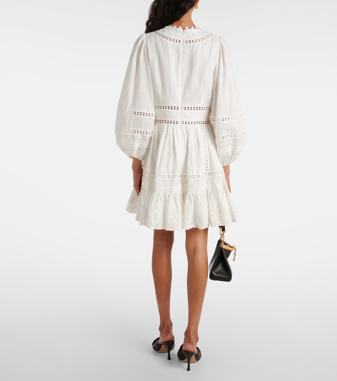 Pop lace-trimmed linen minidress | Zimmermann