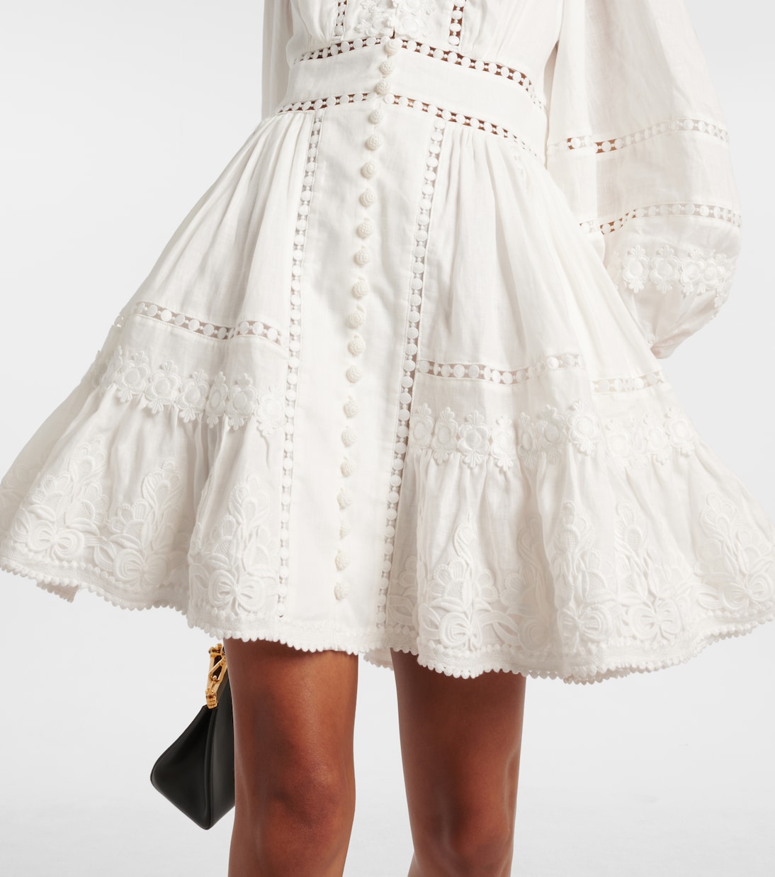 Pop lace-trimmed linen minidress | Zimmermann