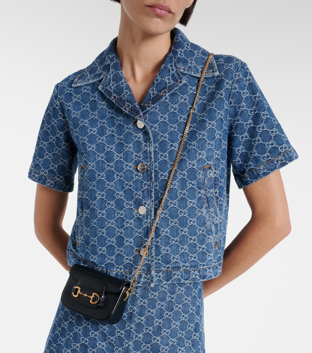 Schultertasche Gucci Horsebit 1955 Mini aus Leder | Gucci