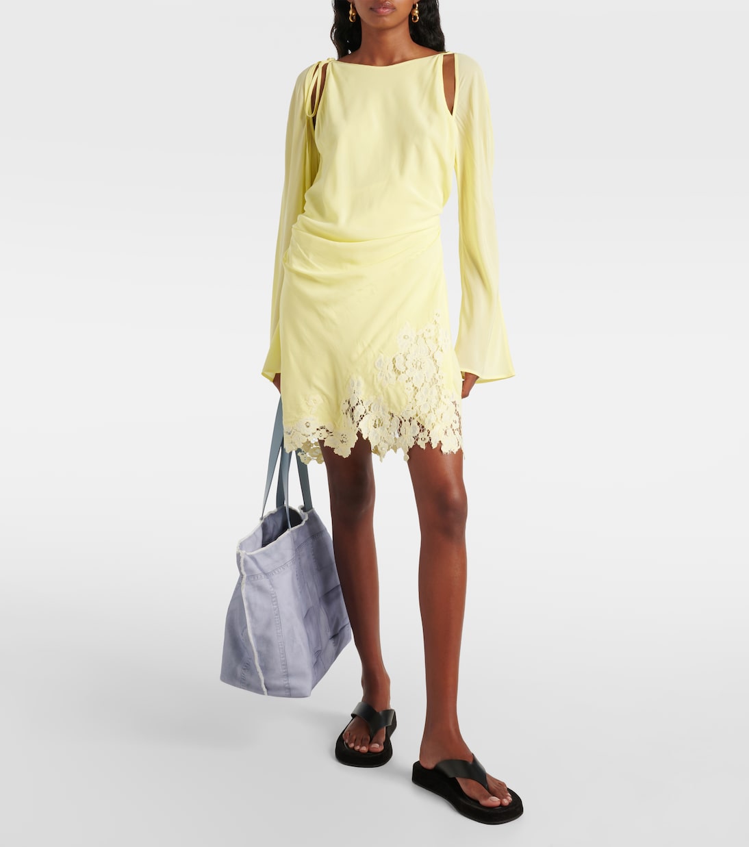 Cutout lace-trimmed minidress | Acne Studios