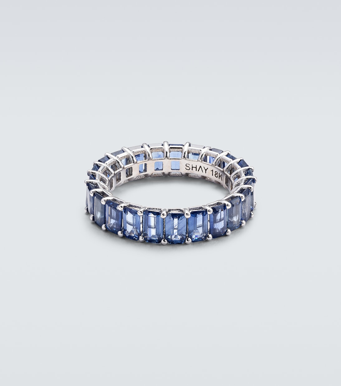 Bague Eternity en or blanc 18 ct et saphirs | Shay Jewelry