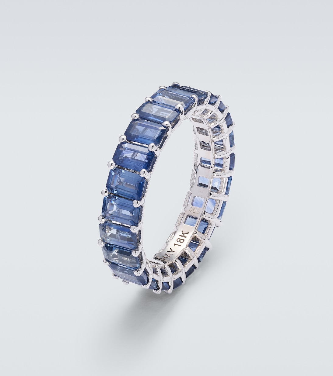 Bague Eternity en or blanc 18 ct et saphirs | Shay Jewelry